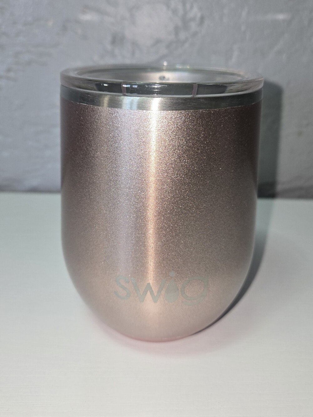 Swig Life Metallic Rose Gold 12oz Insulated Wine Tumbler
